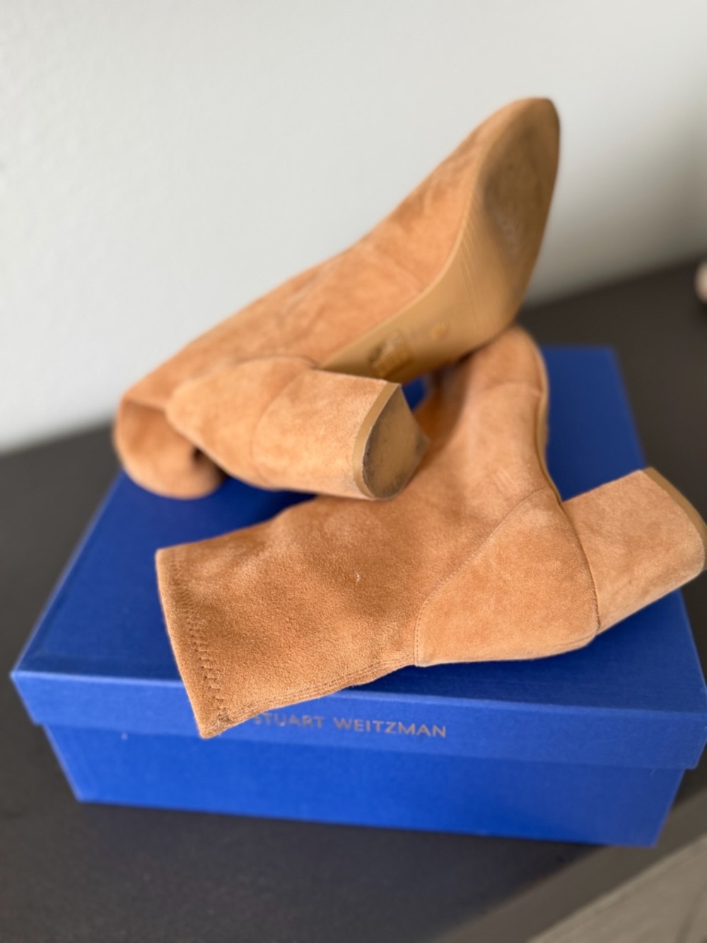 Stuart Weitzman Yuliana Block Heeled Sock Boots  in size 7,5/8 - Picture 4 of 5